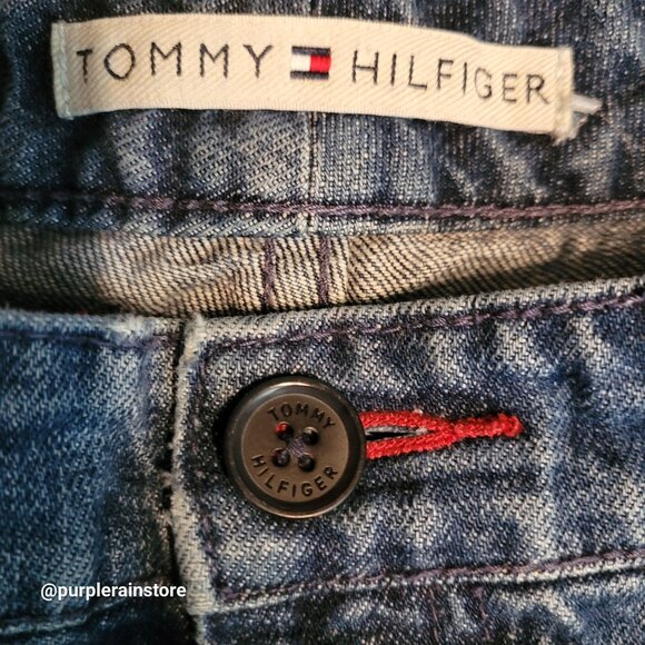Vtg Tommy Hilfiger Shorts Sz 6 Grommet Pockets Mid Rise Medium Light Wash Y2K - Picture 3 of 11
